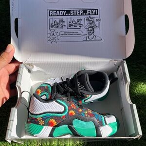 Jason Tatum 3 - Jordan Kids Sneakers in Black, Green, and Red Floral Kinetic